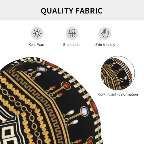 Vista 55 de Gorro africano holgado para adultos, tejido elástico, de calavera, gorro de invierno para exteriores para mujeres y hombres