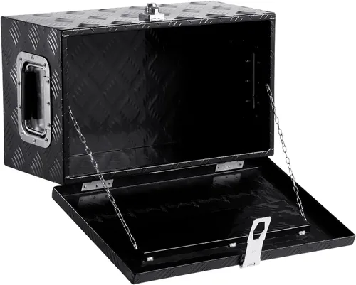 Vista 9 de VEVOR Caja de Herramientas de Aluminio Resistente para Cama de Camión, Caja de Herramientas con Placa Estriada con Mango Lateral y Llaves