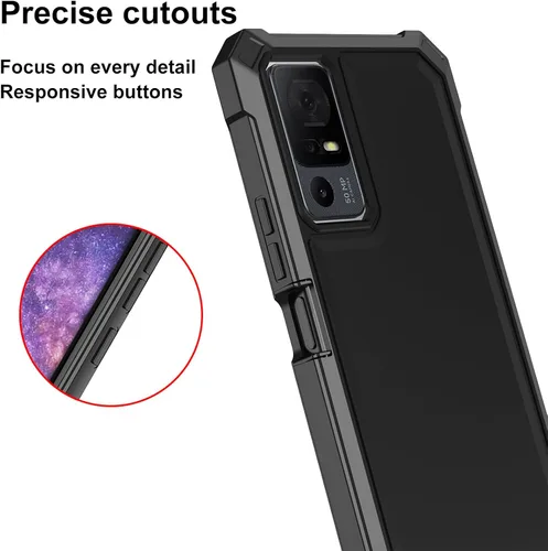 Vista 5 de Ailiber - Carcasa para TCL 40 XL T608M/Jitterbug Smart 4/40T T608DL, color negro Screen Protector, Air-Guard Corners, Dual Layer, Flexible TPU
