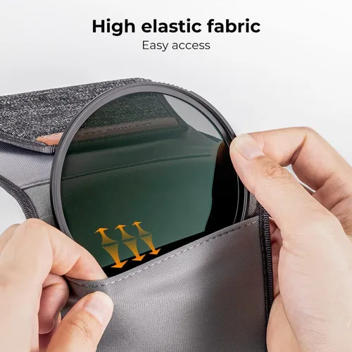 Vista 5 de K&F CONCEPT Funda para Filtro de Lente, Estuche para Filtro de Lente Profesional de 3 Bolsillos con Correa para Filtros de Fotografía, Resistente al