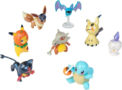 Vista 7 de Calendario de adviento de Halloween Pokemon 2021 para niños, 13 piezas, incluye 10 figuras de personajes de juguete y 3 accesorios, para mayores