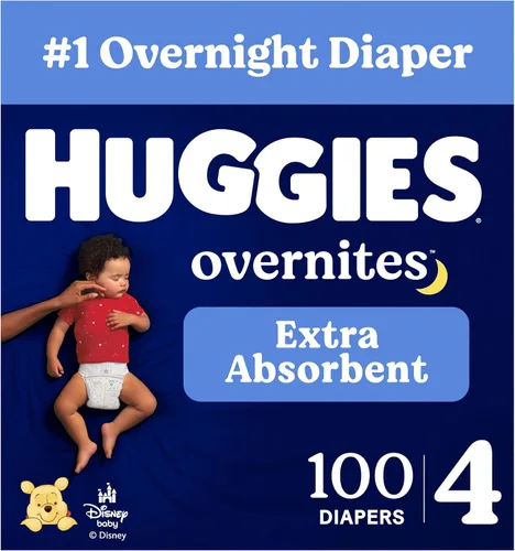Vista 13 de Huggies Pañales Overnites: pañales para bebé, talla 6 (35+ libras), 72 unidades, el embalaje puede variar