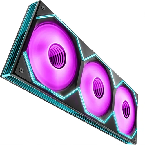 Vista 11 de Asiahorse Matrix Pro - Ventilador de carcasa ARGB integrado de 14.173 in, luz de espejo infinito curvada 3D controlada de 3 zonas, baja resistencia