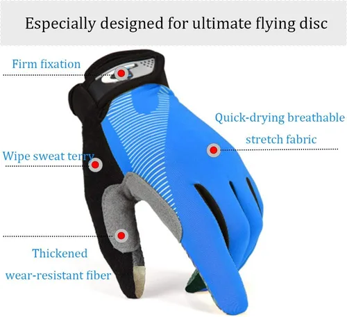 Vista 3 de Ultimate Flying Disc Guantes Ultimate Grip y Disc Guantes Transpirables Antideslizante Deportivo Ciclismo Guantes de Golf, Mejorar Lanzamientos