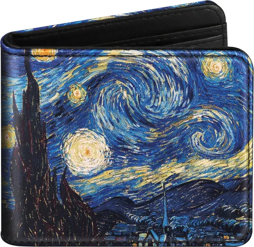 Vista 61 de Cartera de cuero de dibujos animados para mujer, c-mármol azul, Lindo