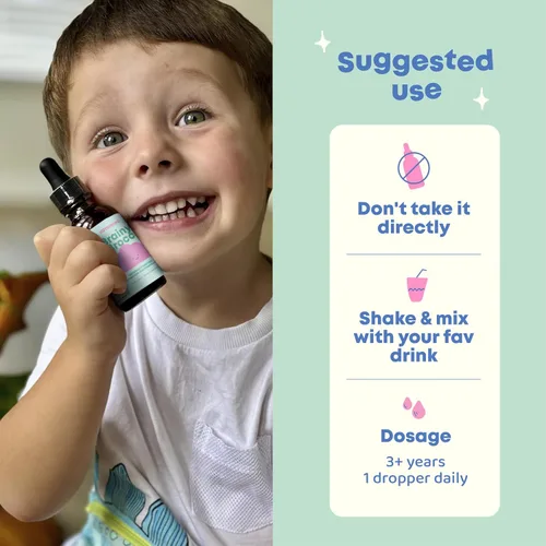 Vista 6 de JoySpring Suplemento de brócoli para niños Gotas de sulforafano y Bacopa Monnieri Apoya la función cognitiva Vegano y apto para niños