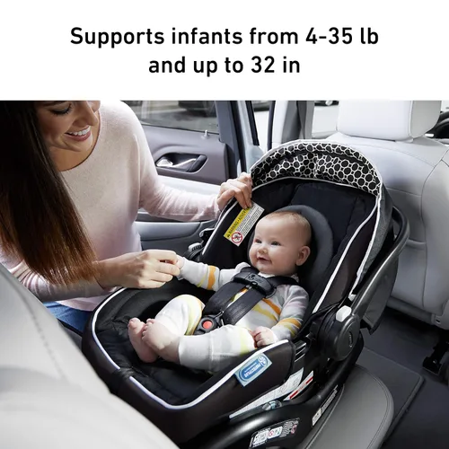 Vista 3 de Graco SnugRide 35 Lite LX - Asiento de coche infantil y asiento elevador sin respaldo TurboBooster 2.0