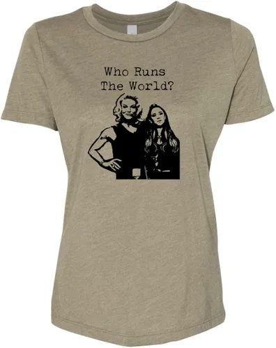 Vista 16 de Cute Women's Screen Printed Crew Neck Tee, Shirts With Sayings, Dusty Blue or Olive