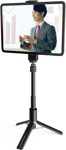Vista 9 de Elecom P-STSRS02ITABK Tripod Selfie Stick for Smartphones, 2-Way Built-in Holder with Accessory Shoe, Black
