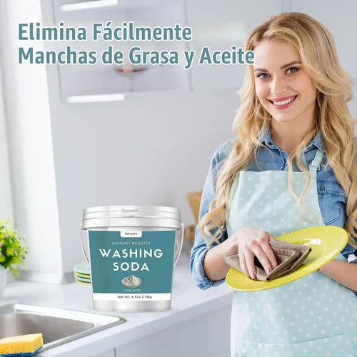Vista 4 de 6.5 lb Super Wash Soda en polvo a granel para lavandería, carbonato
