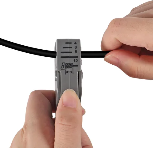 Vista 5 de ACEIRMC Kit de crimpadora de cables coaxiales para RG6 RG59, herramienta de compresión coaxial, pelacables con 20 conectores de compresión F