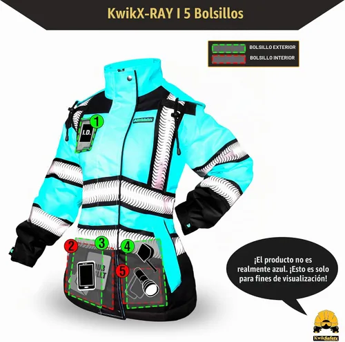 Vista 6 de KwikSafety BOMBTRESS Safety Bomber Jacket for Women ANSI OSHA Hi Vis PPE Negro + ribete naranja Mujer