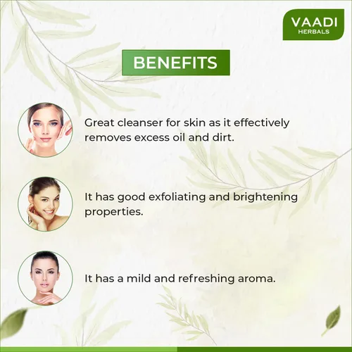 Vista 4 de Vaadi Herbals Jabón refrescante de limón y albahaca, 2.65 oz x 6