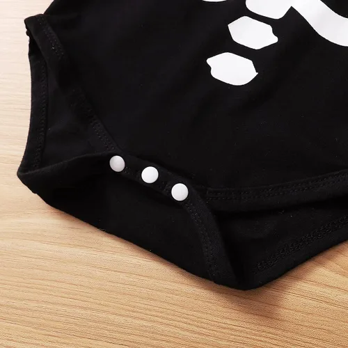 Vista 7 de Shalofer Ropa de Halloween para bebé niño, traje de esqueleto de Halloween
