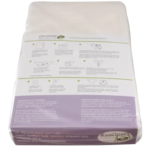 Vista 3 de OsoCozy Pañales de tela plana de bambú/algodón orgánico – tejido de pájaro – 32 x 35 pulgadas, pañales de una sola capa, súper suaves 70% bambú, 30%