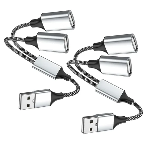 Vista 11 de Fidioto Divisor USB Y, un cable de extensión USB de 1 macho a 4 hembra, soporte de divisor USBA para carga y transferencia de datos