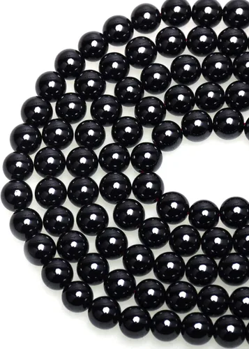 Vista 21 de Cuentas sueltas de 0.315 pulgadas/8mm de piedra natural redonda para hacer joyas con cordón elástico
