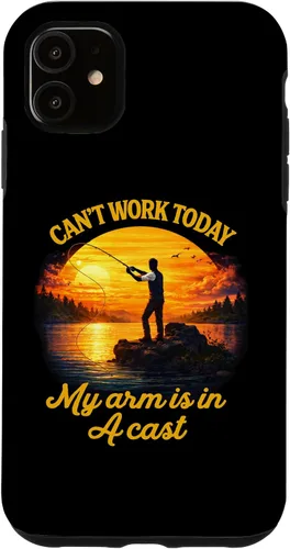 Vista 8 de Can't Work Today My Arm is in A Cast Fly Fishing Funny Humor Case for iPhone 17