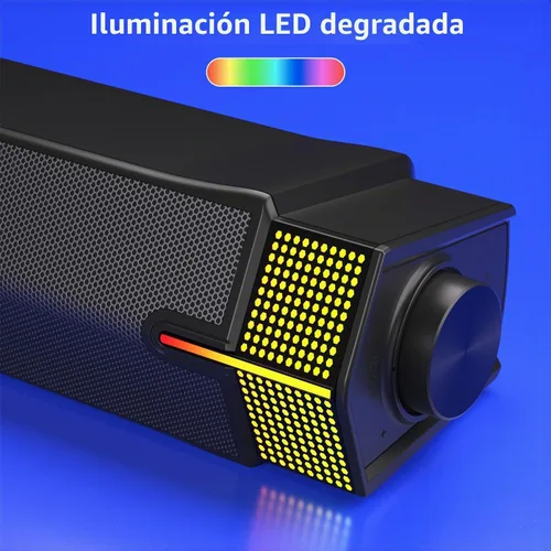 Vista 6 de Jeecoo Altavoces Bluetooth M20 para Computadora para Monitor de Escritorio de PC, Barra de Sonido para PC Gaming - Con Cable USB, Excelente Sonido