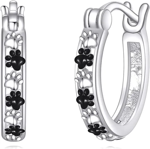 Vista 13 de POPLYKE Aretes de plata de ley con diseño de flores, pequeños aretes tipo huggie, regalo de joyería para mujer A-Daisy