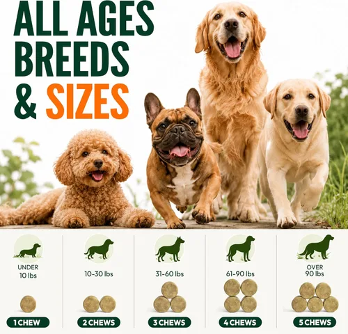 Vista 8 de Masticables para aliviar la alergia para perros, 170 unidades, antipicazón