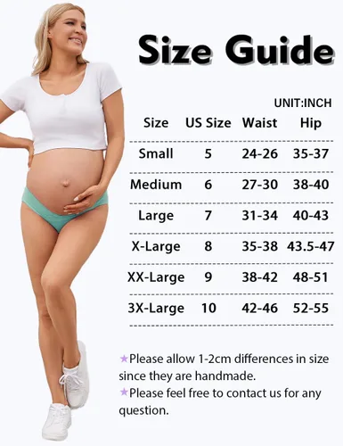 Vista 6 de Molasus Ropa interior de maternidad cruzada de algodón debajo de la protuberancia de embarazo Bikinis Bragas