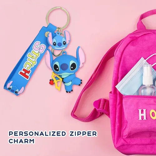 Vista 6 de 3 llaveros de puntada de dibujos animados para niños y niñas para parejas, llaves, mochila, bolso, llavero de teléfono, regalo para cumpleaños