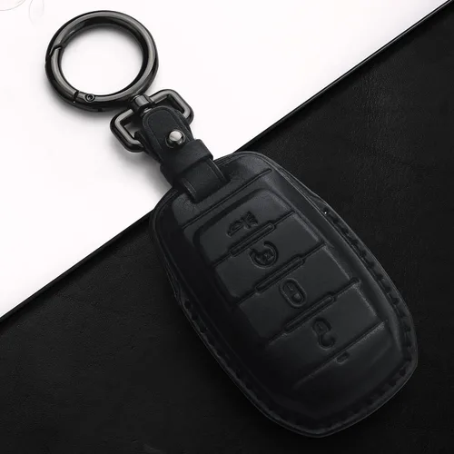 Vista 4 de Tukellen para Funda de Llavero de Dodge Funda de Llavero de Cuero Genuino Funda Protectora Compatible con 2019-2025 Dodge RAM 1500 2500 3500 Carcasa