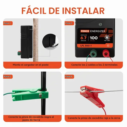 Vista 5 de Cargador eléctrico de la cerca, Energizer eléctrico de la cerca 6,7 Joule