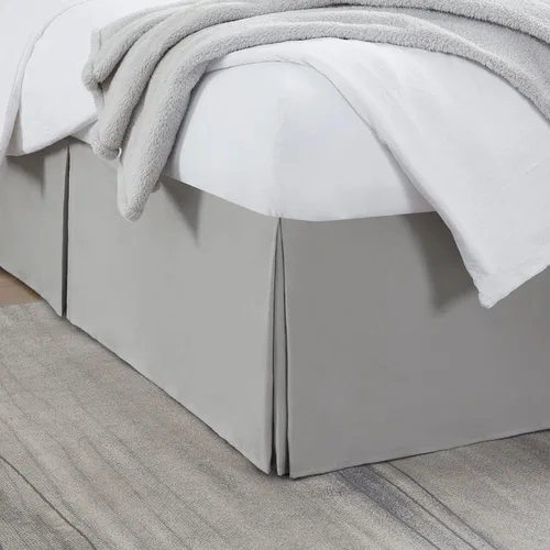 Vista 23 de Nestl Falda de cama individual blanca – Falda de cama de tamaño individual de 14 pulgadas de caída – Faldas de cama de microfibra cepillada – Falda