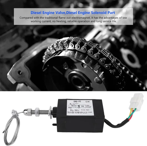 Vista 3 de DC 12/24V Disel Motor Llama hacia fuera Dispositivo Válvula solenoide de parada del motor (12V)