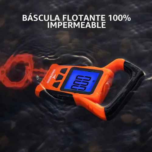 Vista 2 de KastKing Báscula de pescado, báscula digital flotante impermeable WideView, pantalla LCD grande de 2.5 pulgadas, capacidad de 110 libras, multimodo