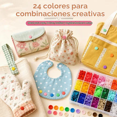 Vista 6 de LIHAO Snaps y conjuntos de Snap Juego de alicates, 375 T5 botones de plástico para costura y manualidades.