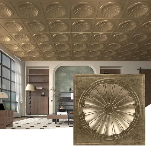 Vista 13 de Art3dwallpanels Azulejos de techo 24 x 24, paquete de 12, blanco Ola Blanco