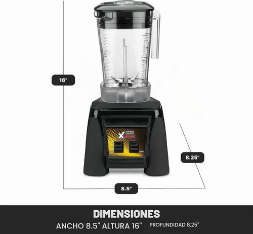 Vista 6 de Licuadora Waring Comercial MX1000XTXP de 3,5 CV con interruptores de paleta, función de pulso y un recipiente de copoliéster libre de BPA de 48