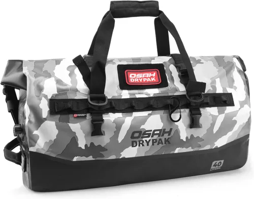Vista 22 de Bolsa de lona impermeable 25L/40L/60L – Bolsa trasera de motocicleta resistente, bolsa seca enrollable para viajes, camping, canotaje, kayak