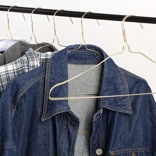 Vista 5 de Mr. Pen Ganchos de metal dorado - Paquete de 10, perchas de alambre para ropa Perchas de ropa delgadas y que ahorran espacio, duraderas