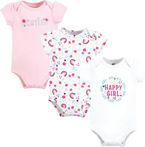 Vista 348 de Hudson Baby baby-girls Cotton Bodysuits 3-pack