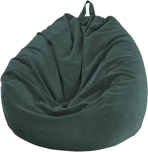 Vista 12 de Lukery Puf para adultos (sin relleno), funda de puf de color sólido, puf de pana, cómodo puf perezoso, almacenamiento de animales de peluche