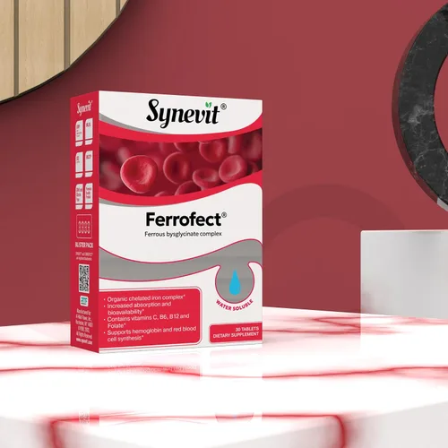 Vista 3 de Ferrofect® Tabletas de suplemento de hierro para hombres y mujeres, apoya la producción de glóbulos rojos, inmune y fuerza ósea 30 tabletas