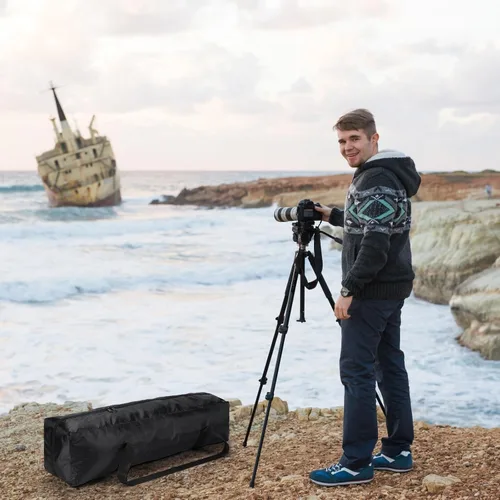 Vista 7 de Bolsa de transporte para trípode, resistente al agua, duradera, ligera, multifuncional, con traje resistente para tienda, caña de pesca, luces