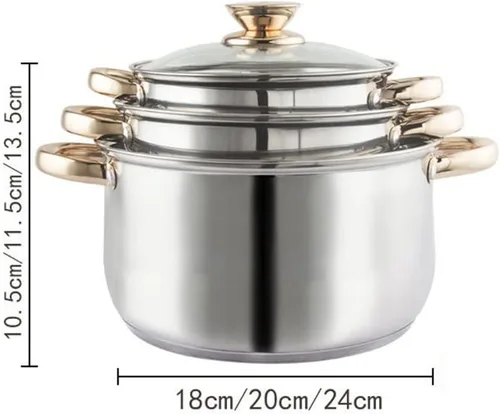 Vista 5 de 12 piezas de acero inoxidable espesado olla cocina electromagnética estufa de gas sartén leche olla set utensilios de cocina
