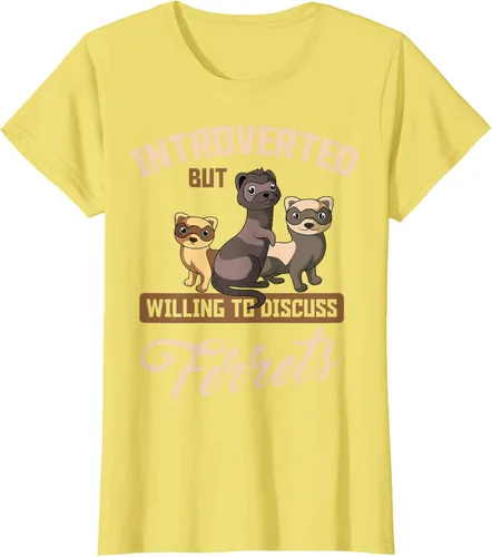 Vista 76 de Camiseta para amantes de los animales de los hurones, Negro, S