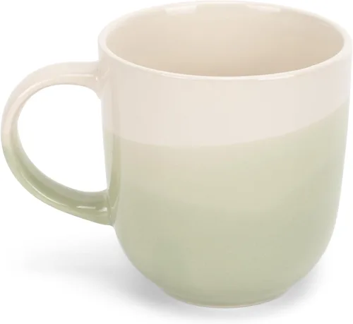 Vista 2 de Elanze Designs Paquete de 2 tazas de café de cerámica de cerámica de 14 onzas, color verde eucalipto