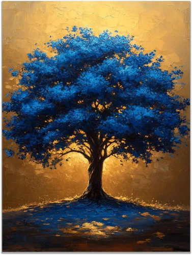 Vista 8 de VOCBAN Tree of Life Canvas Wall Art Painting Poster Nature Print Canvas Wall Art Print Artwork Living Room Bedroom Office Hallway Picture(black
