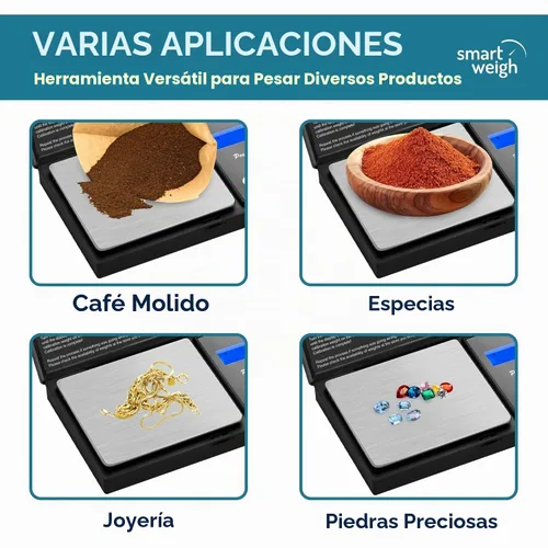 Vista 5 de Báscula digital portátil de 7.05 oz x 0.00 oz de precisión, báscula electrónica de pesaje para joyería, mini báscula digital de gramos, báscula