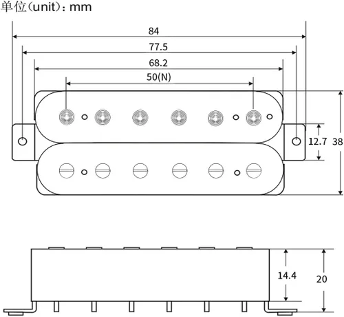 Vista 4 de FLEOR Pastillas de guitarra eléctrica Humbucker Cuello Alnico 5 Negras