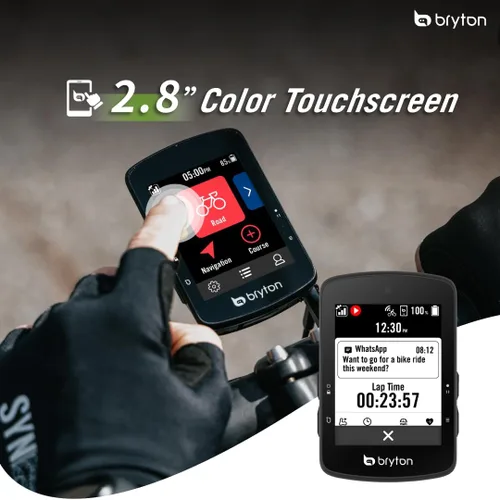 Vista 7 de Bryton Rider S510 Bike Computer and Sensors y Gardia R300L Radar trasero y Sport Mount Bundle