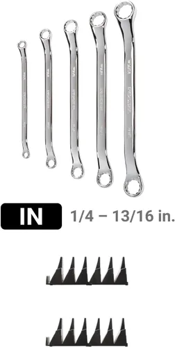 Vista 2 de TEKTON Juego de 5 llaves de caja con desvío de 45 grados con organizadores modulares (1/4-13/16 pulgadas) WBE95101
