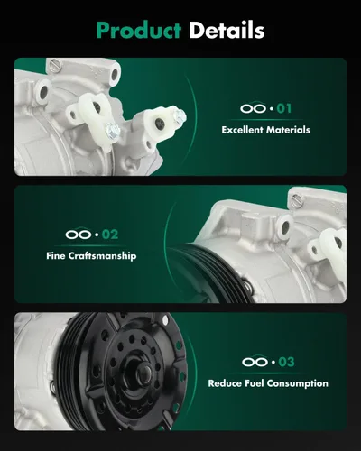 Vista 6 de SCITOO Compresor de CA para T-oyota Yaris 1.5L 2007 2008 2009 2010 2011 2012 2013 AC Compressor 639839 157318 158318 6512467